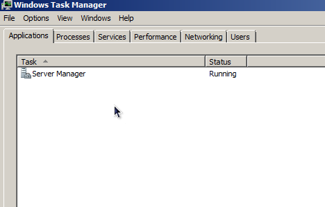Viewing applications with Task Manager