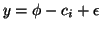 $y = \phi-c_i+\epsilon$