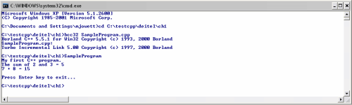 Compiling and
Running a C++ Program