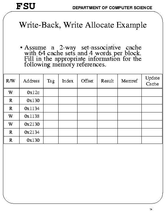 write back write allocate example of cover